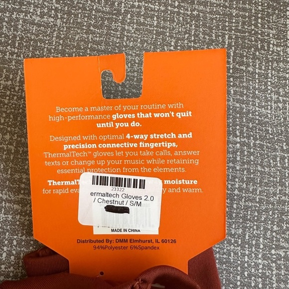 Britt’s Knits Women’s Chestnut/rust thermal Tech gloves 4 way stretch size s/m - Picture 6 of 8